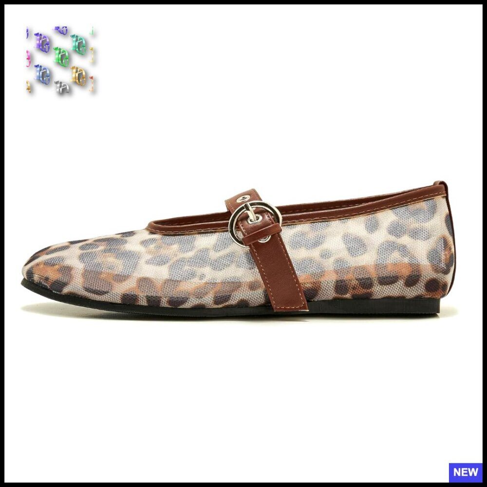 Mesh Ballet Flats Round Toe Buckle Strap Mary Jane Comfortable Casual Shoes